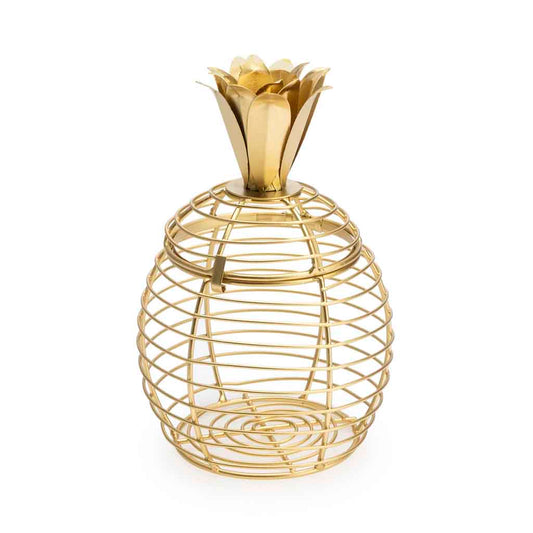 Caja Deco Pineapple Metal Dorado
