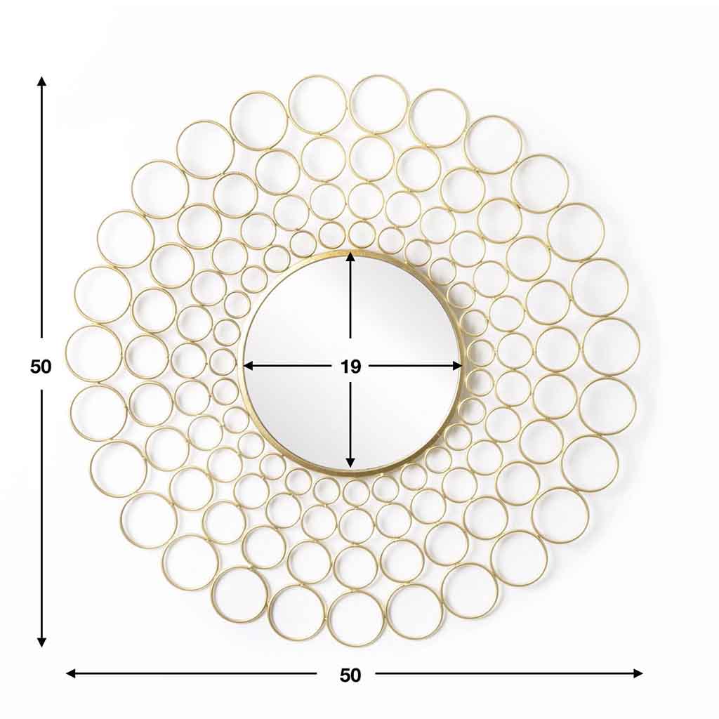 Espejo Pared Bubble Metal Dorado