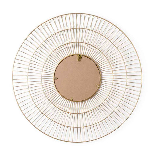 Espejo Pared Ring Metal Rayas Dorado