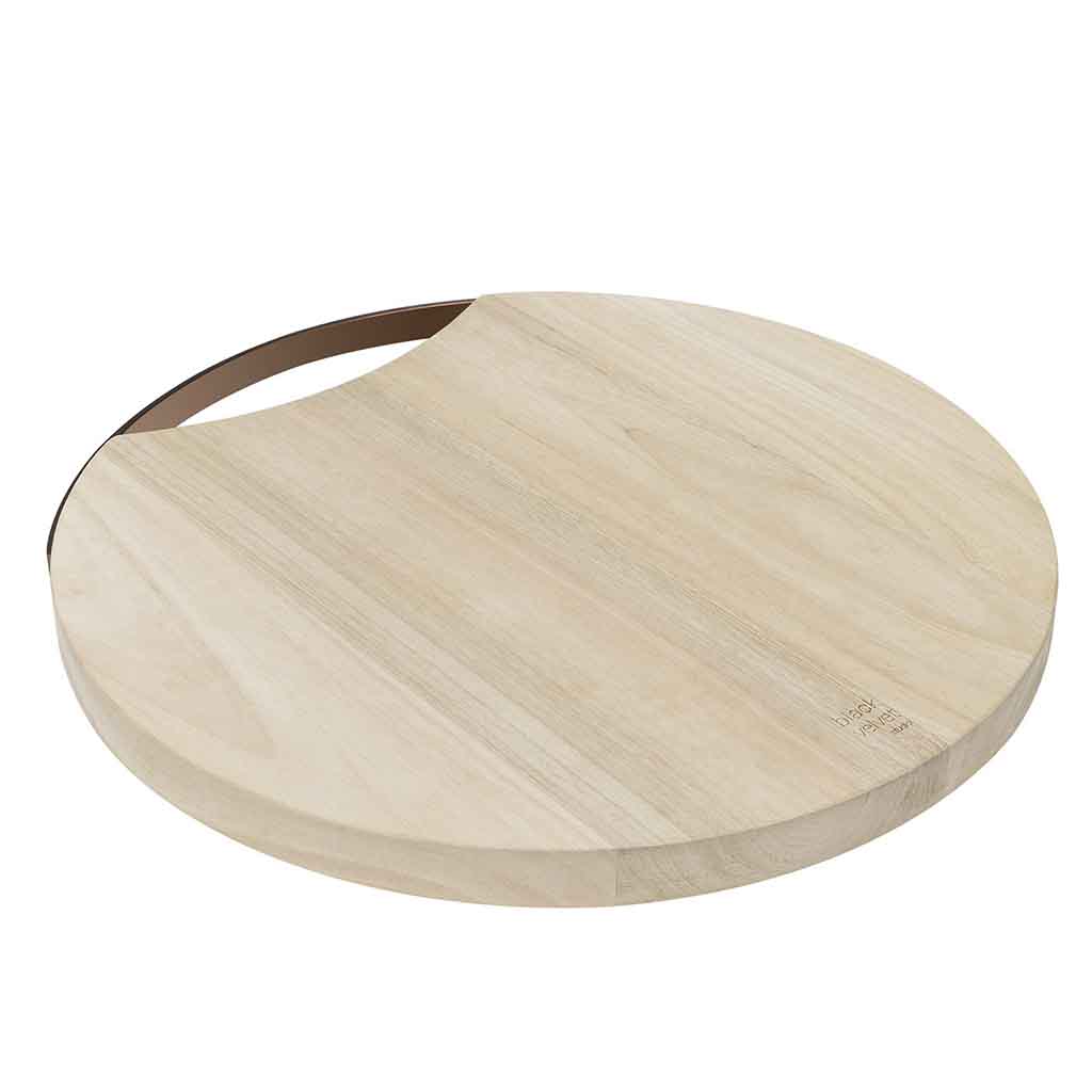 Tabla De Cortar Copper Redonda Natural/Cobre