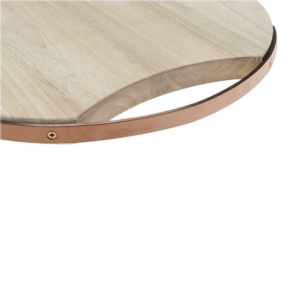 Tabla De Cortar Copper Redonda Natural/Cobre