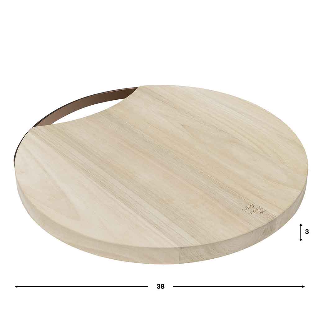Tabla De Cortar Copper Redonda Natural/Cobre