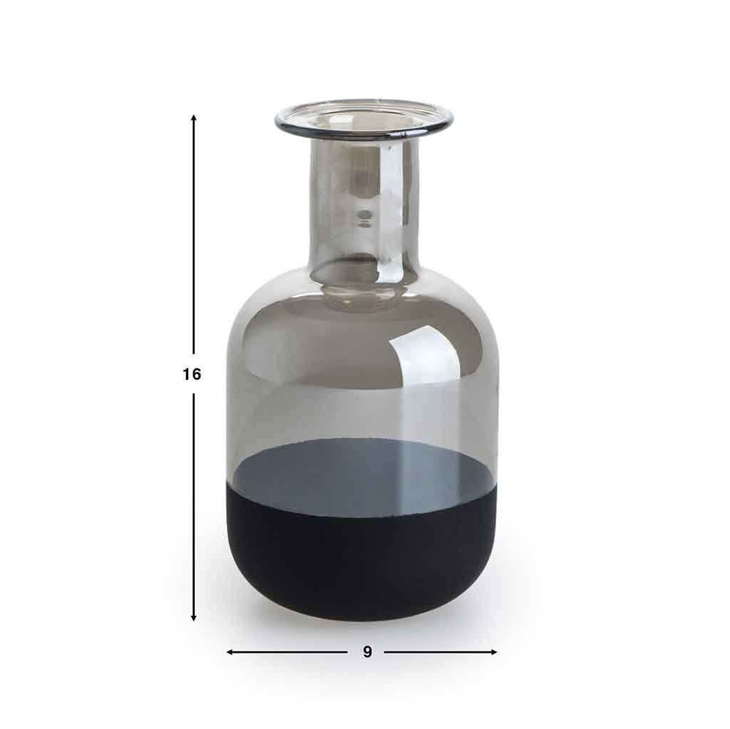 Jarrón Brown Bottle Mitad Pintado Marrón