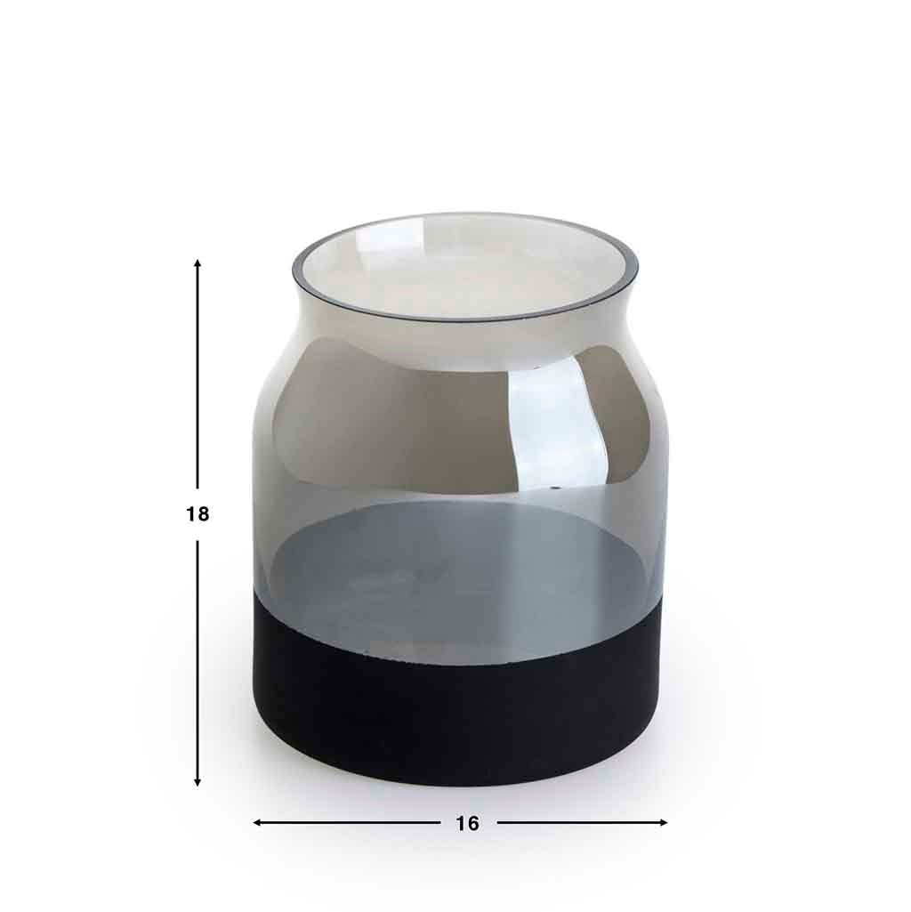 Jarrón Brown Vase Mitad Pintado Marrón