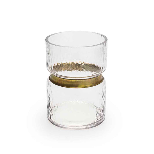 Jarrón Tendence 19X14 Transparente/Dorado