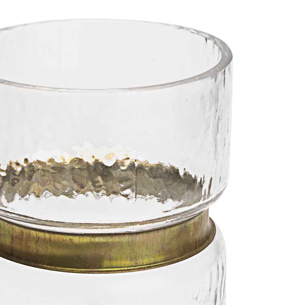 Jarrón Tendence 19X14 Transparente/Dorado