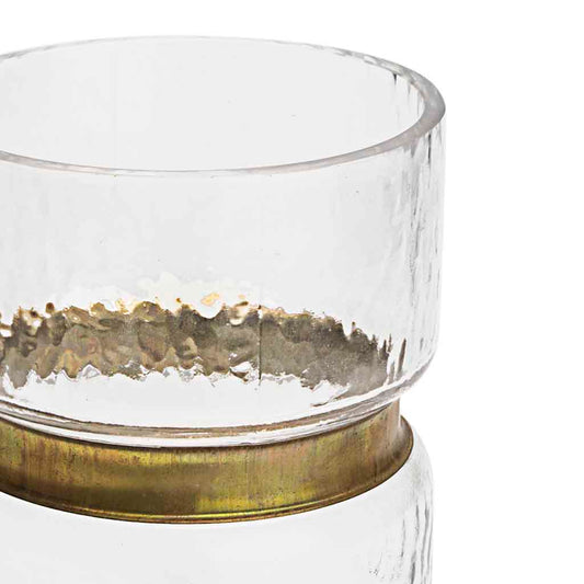 Jarrón Tendence 19X14 Transparente/Dorado
