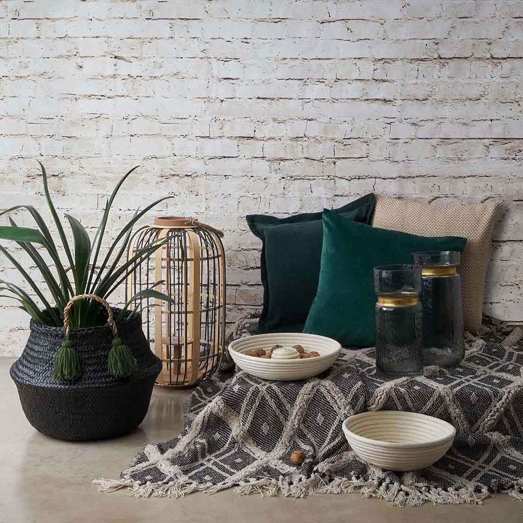 Jarrón Tendence Grabado 20X13 Gris/Dorado