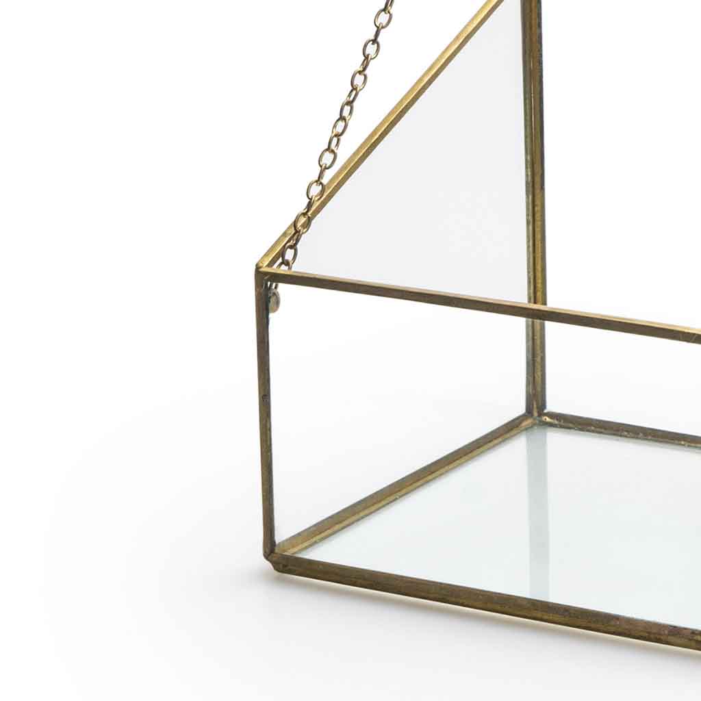 Caja Deco Retro 13X13 Transparente Dorado