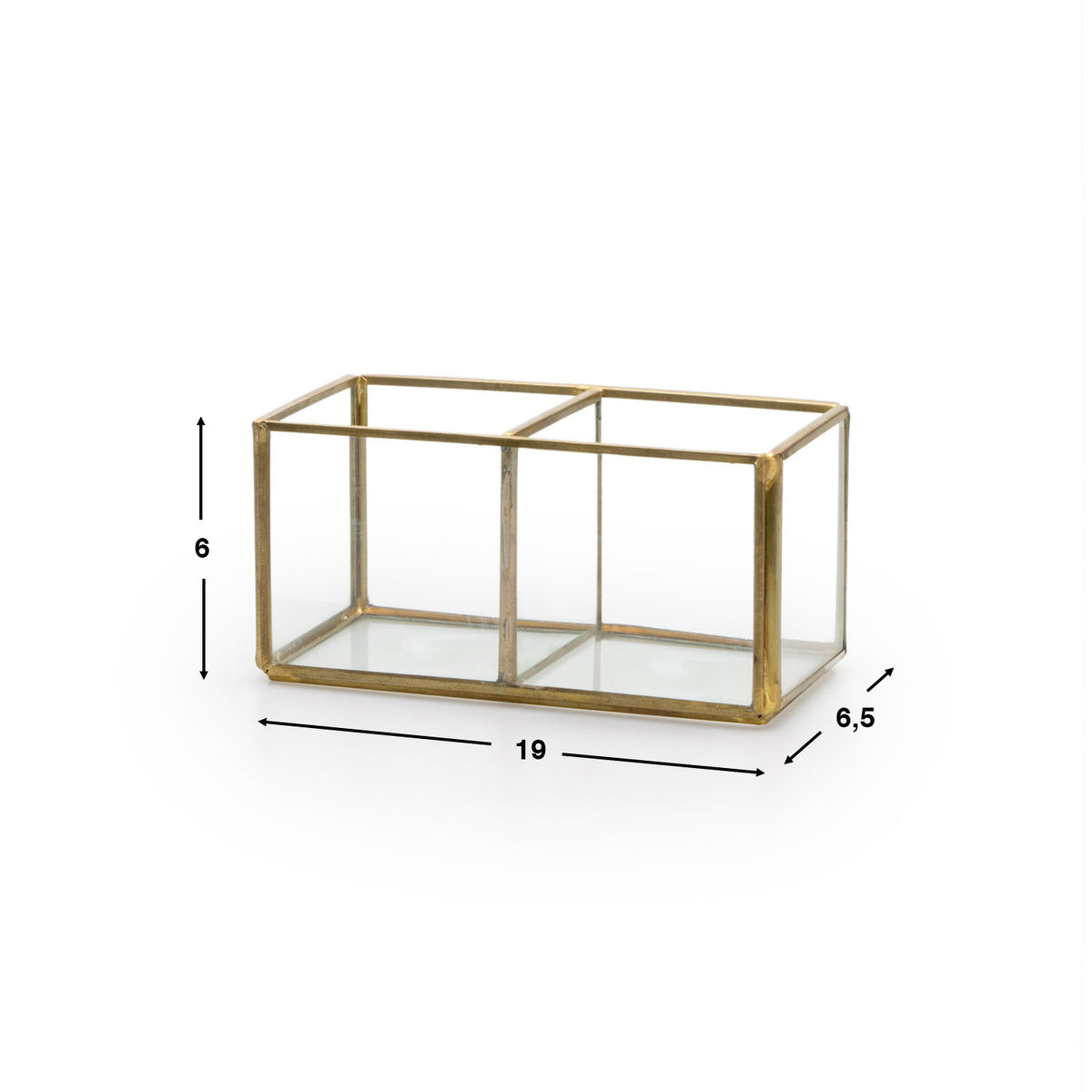 Caja Deco Metal Dorado 2 Huecos