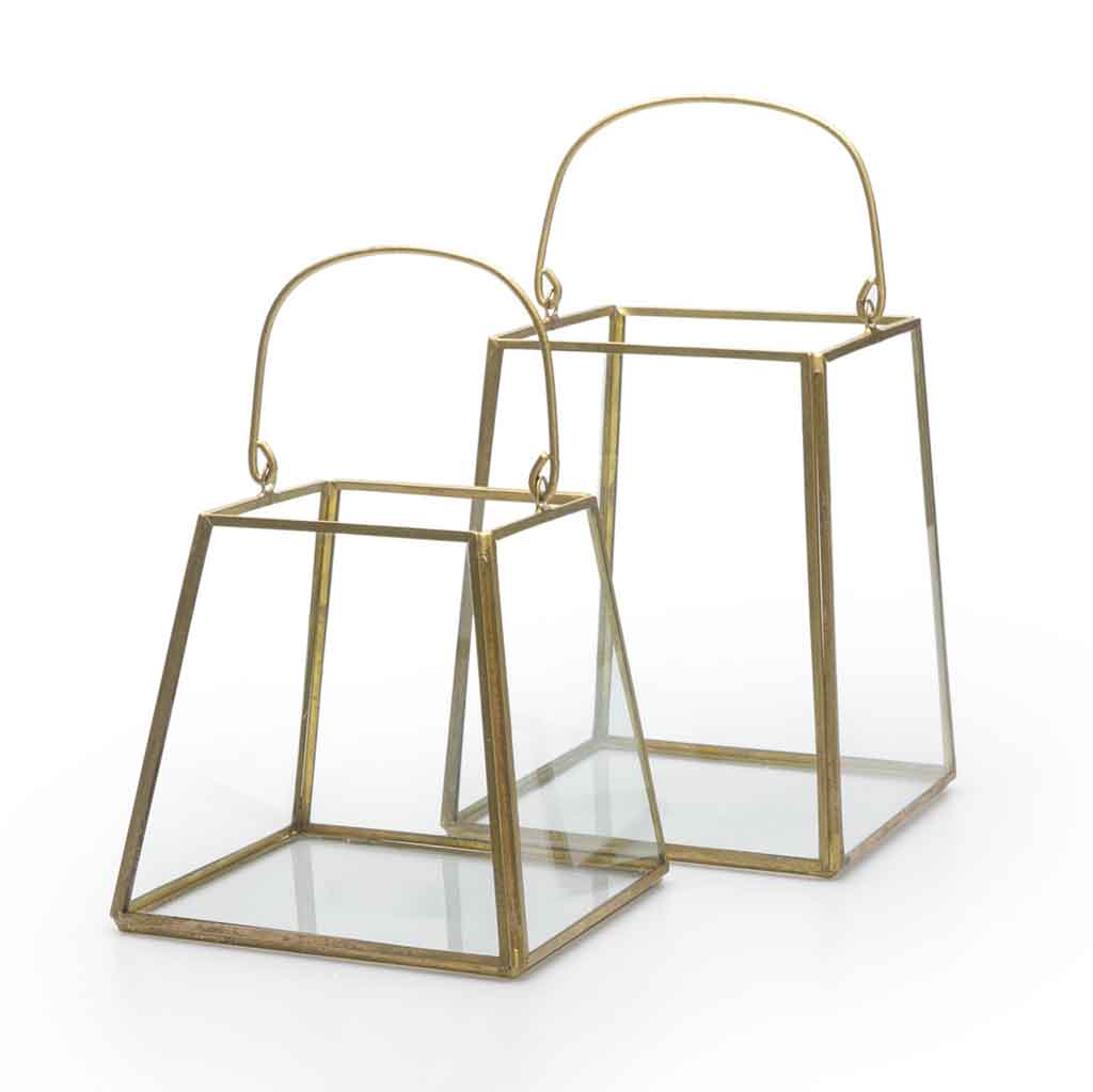 Farolillo Set Retro M Transparente/Dorado