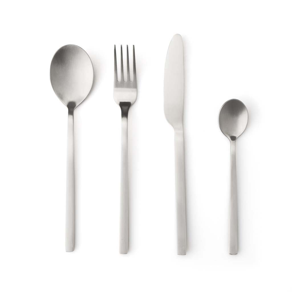 Set 4 Cubiertos Chic Table Minimal Plateado X 6 Sets
