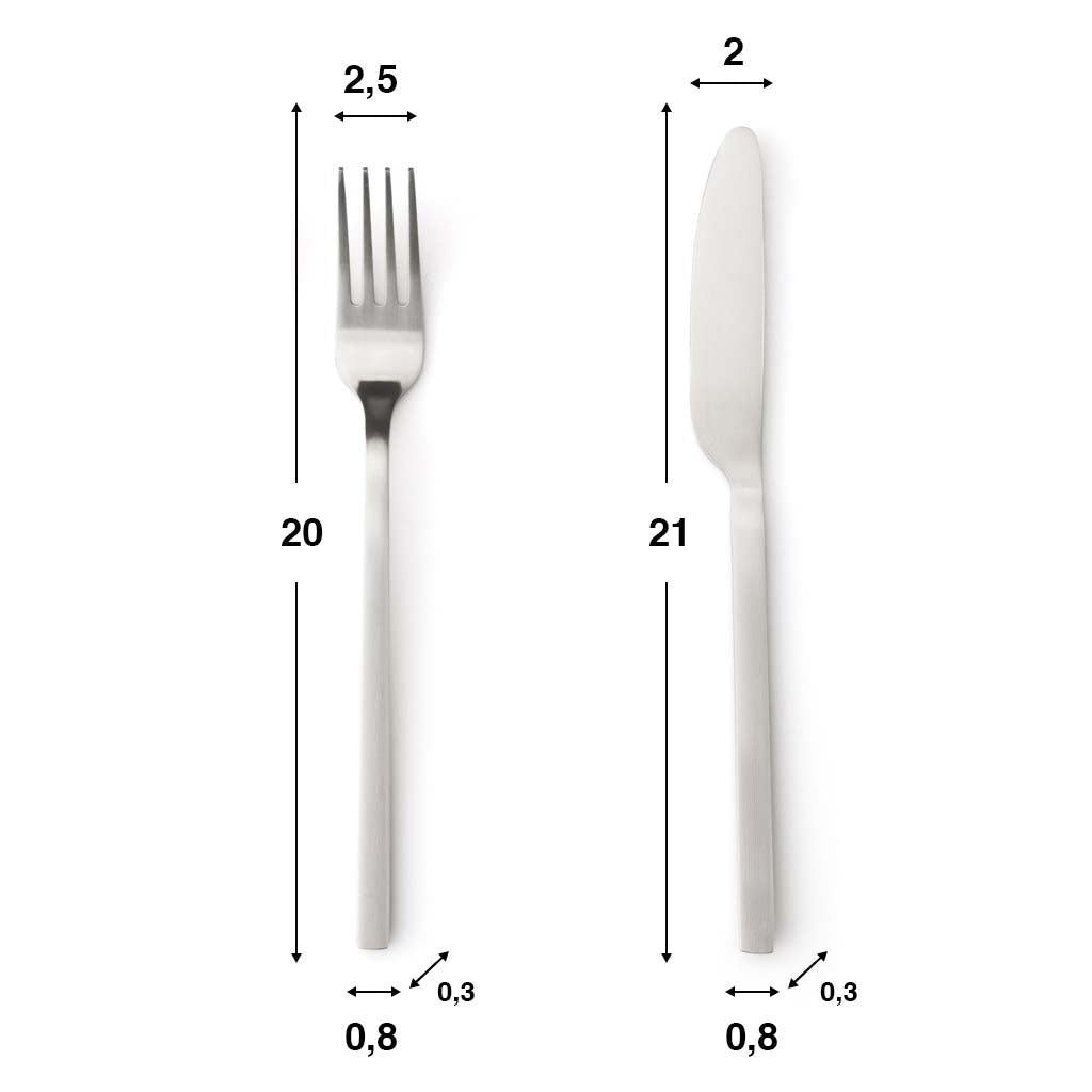 Set 4 Cubiertos Chic Table Minimal Plateado X 6 Sets