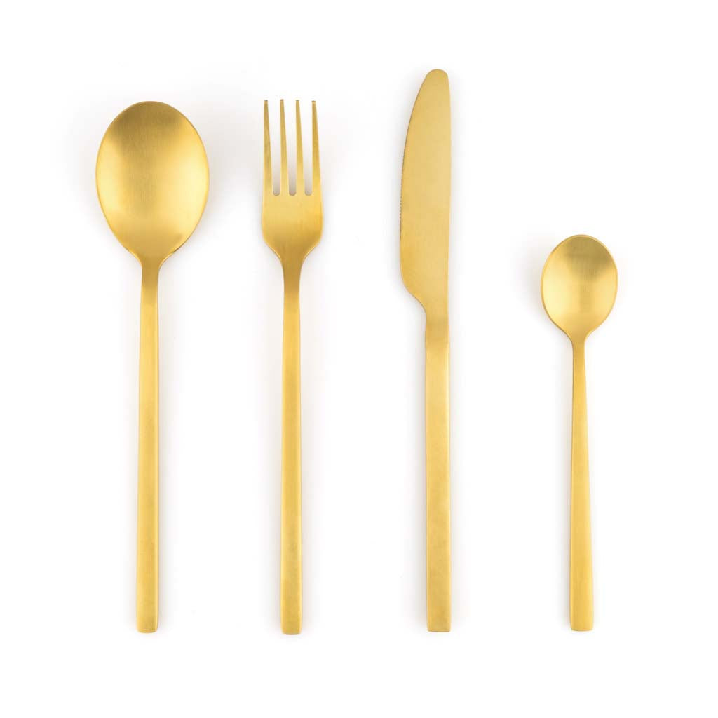 Set 4 Cubiertos Chic Table Minimal Dorado