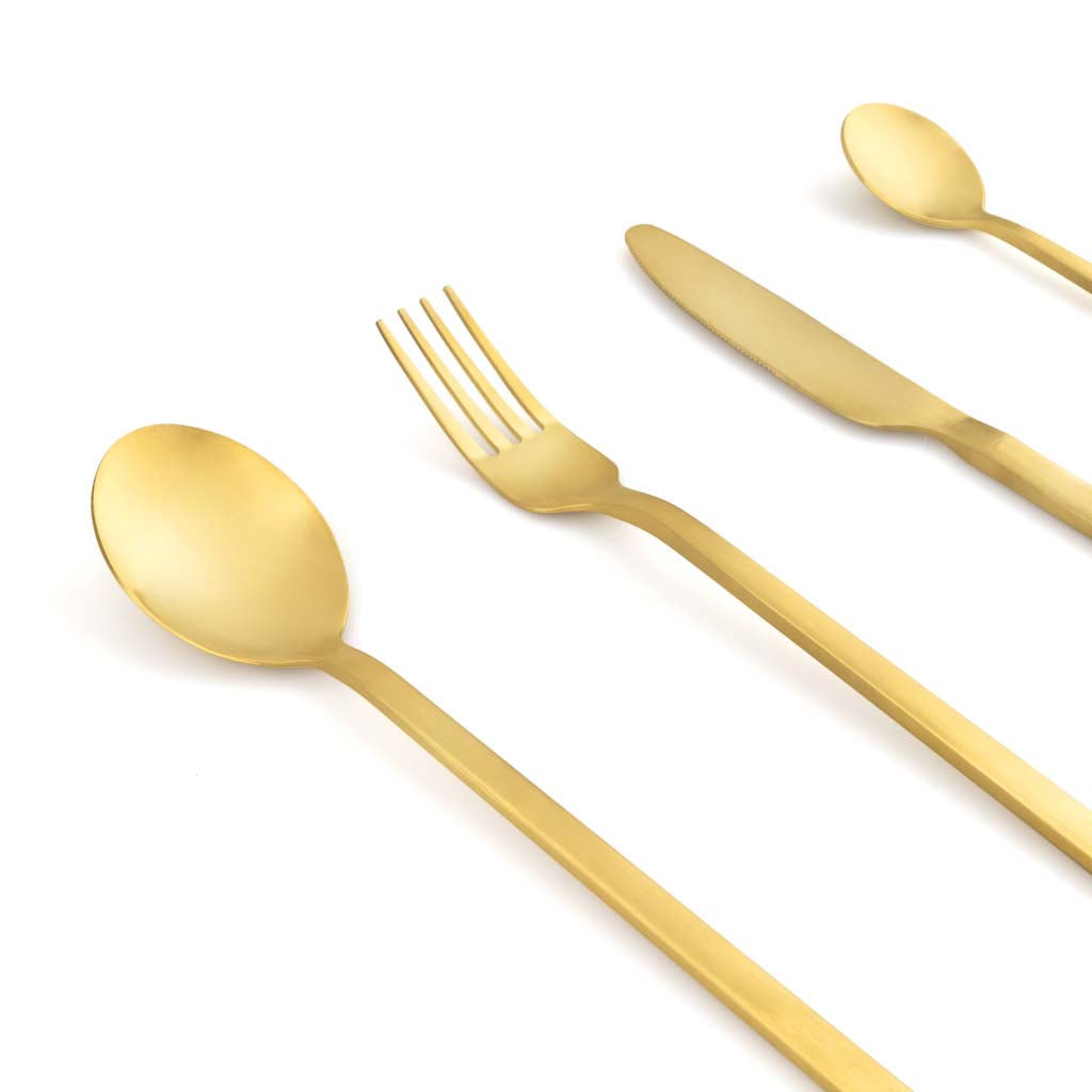Set 4 Cubiertos Chic Table Minimal Dorado