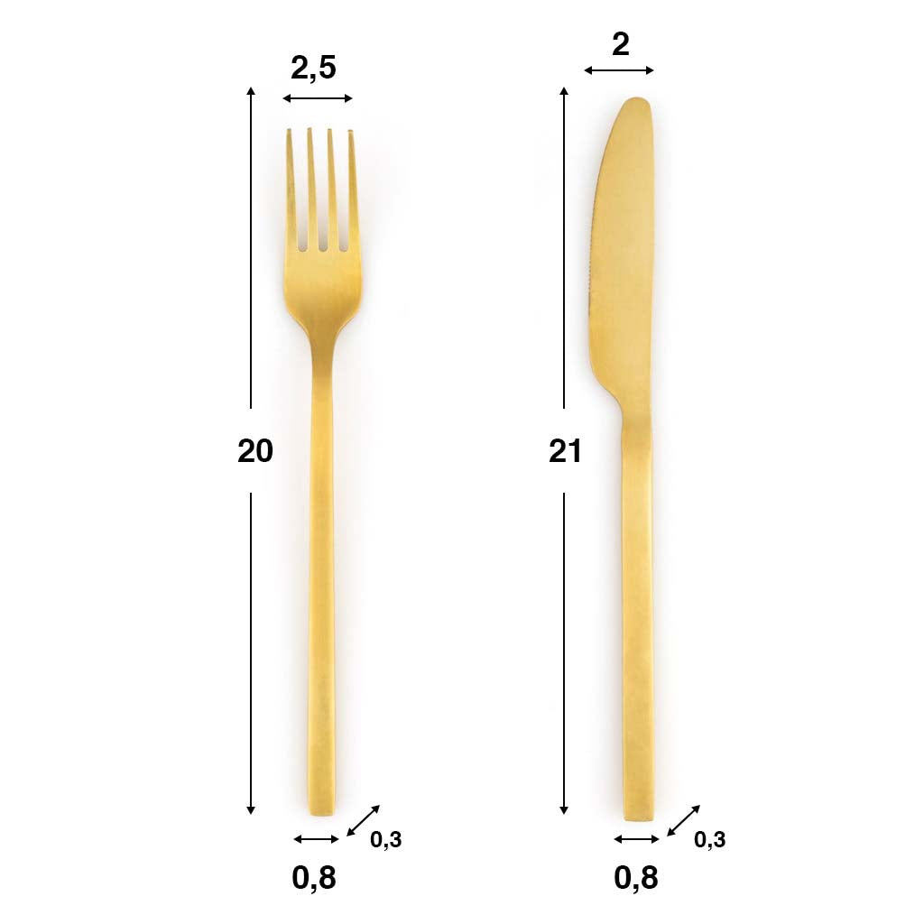 Set 4 Cubiertos Chic Table Minimal Dorado