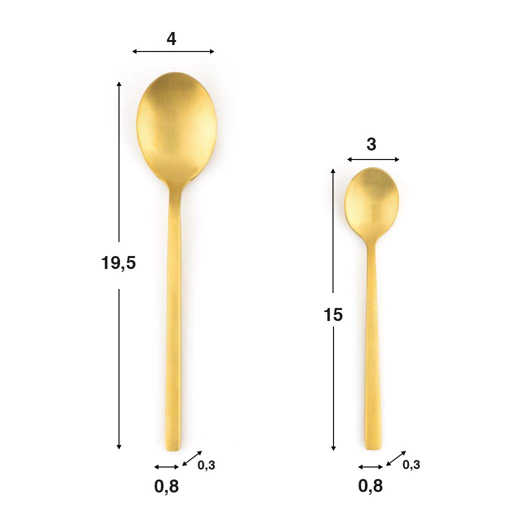 Set 4 Cubiertos Chic Table Minimal Dorado