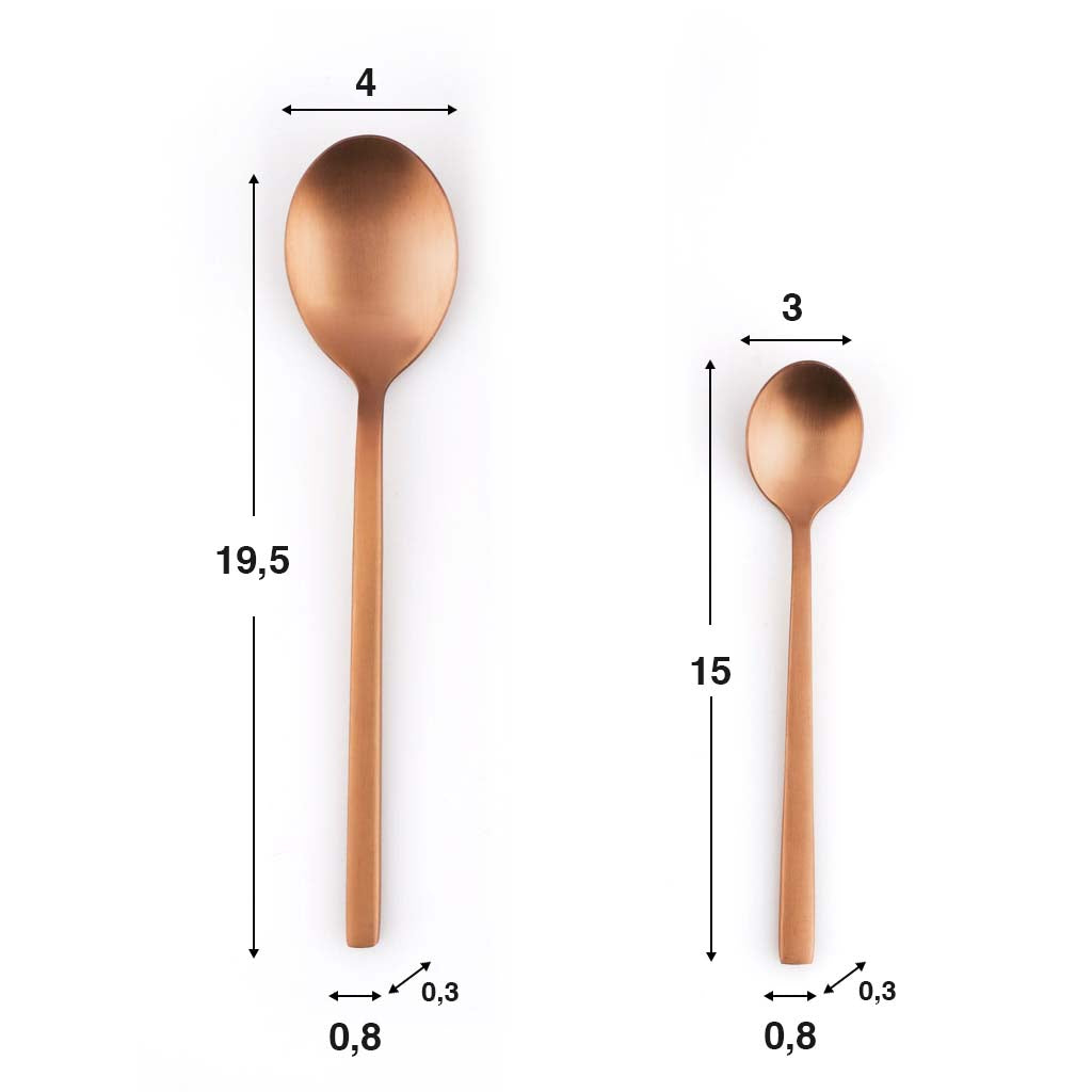 Set 4 Cubiertos Chic Table Minimal Cobre