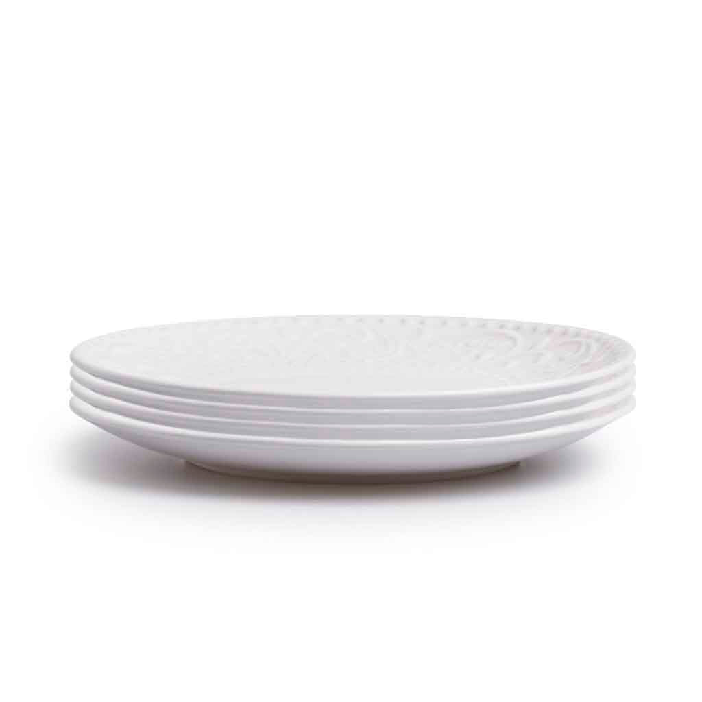 Set Vajilla Completo 16 Piezas Avignon Grabad Blanco