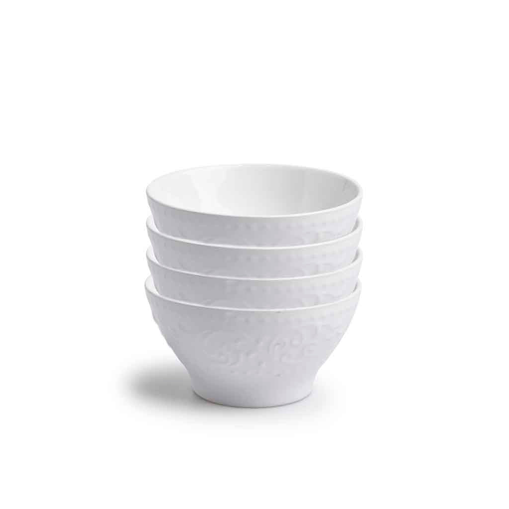 Set Vajilla Completo 16 Piezas Avignon Grabad Blanco