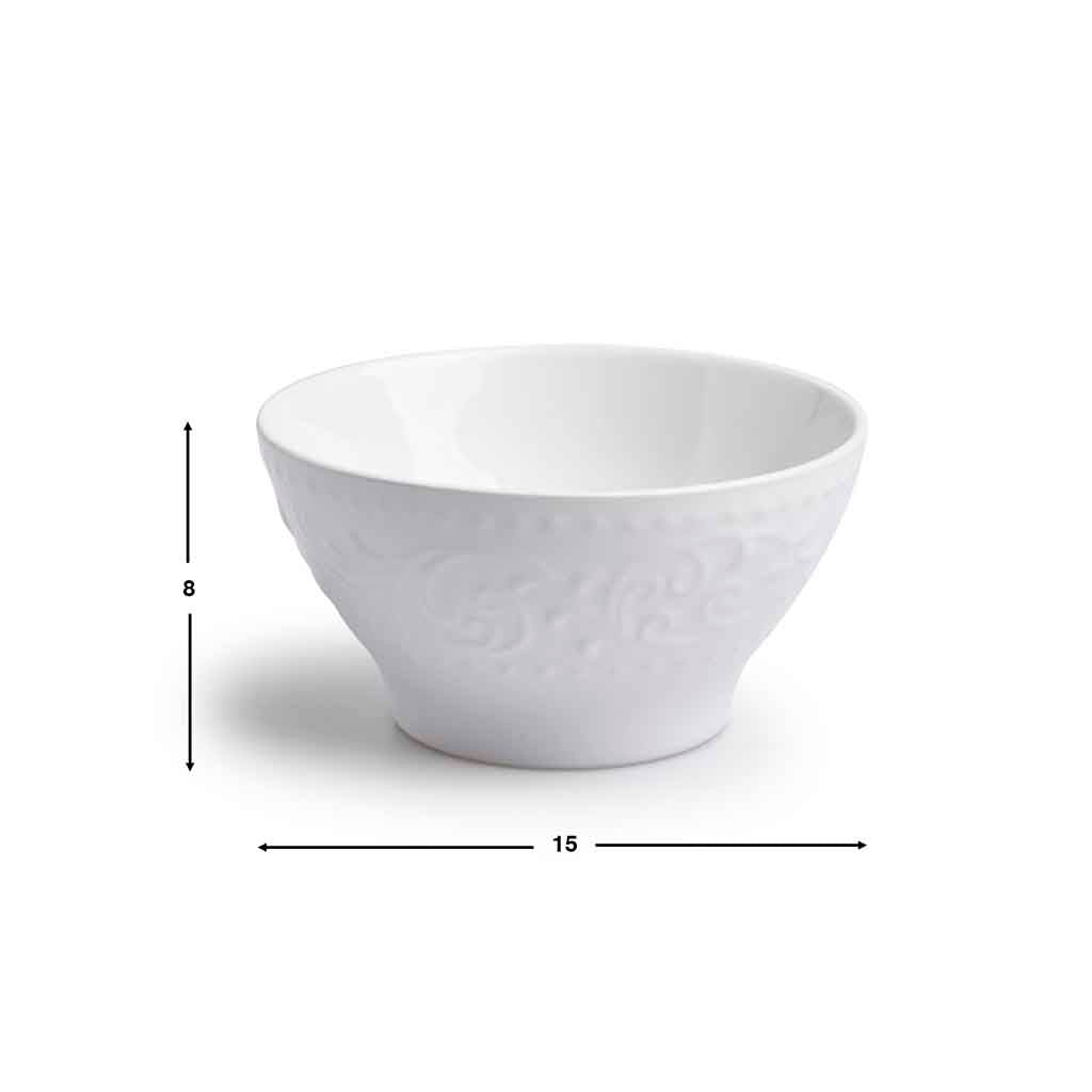 Set Vajilla Completo 16 Piezas Avignon Grabad Blanco