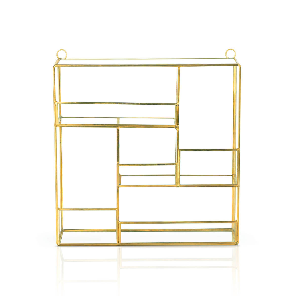 Estantería Retro Square 25X8X26 Dorado Transparente