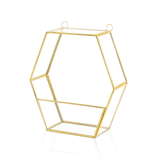 Estantería Retro Hexagon 18X7X20 Dorado/Transparente