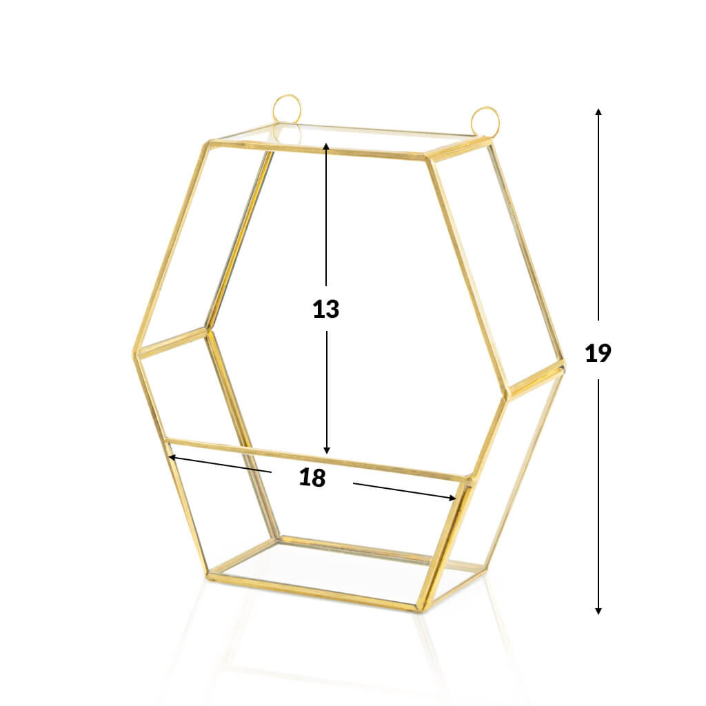 Estantería Retro Hexagon 18X7X20 Dorado/Transparente