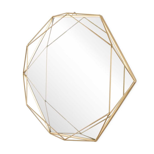 Espejo Pared 3D Metal Dorado