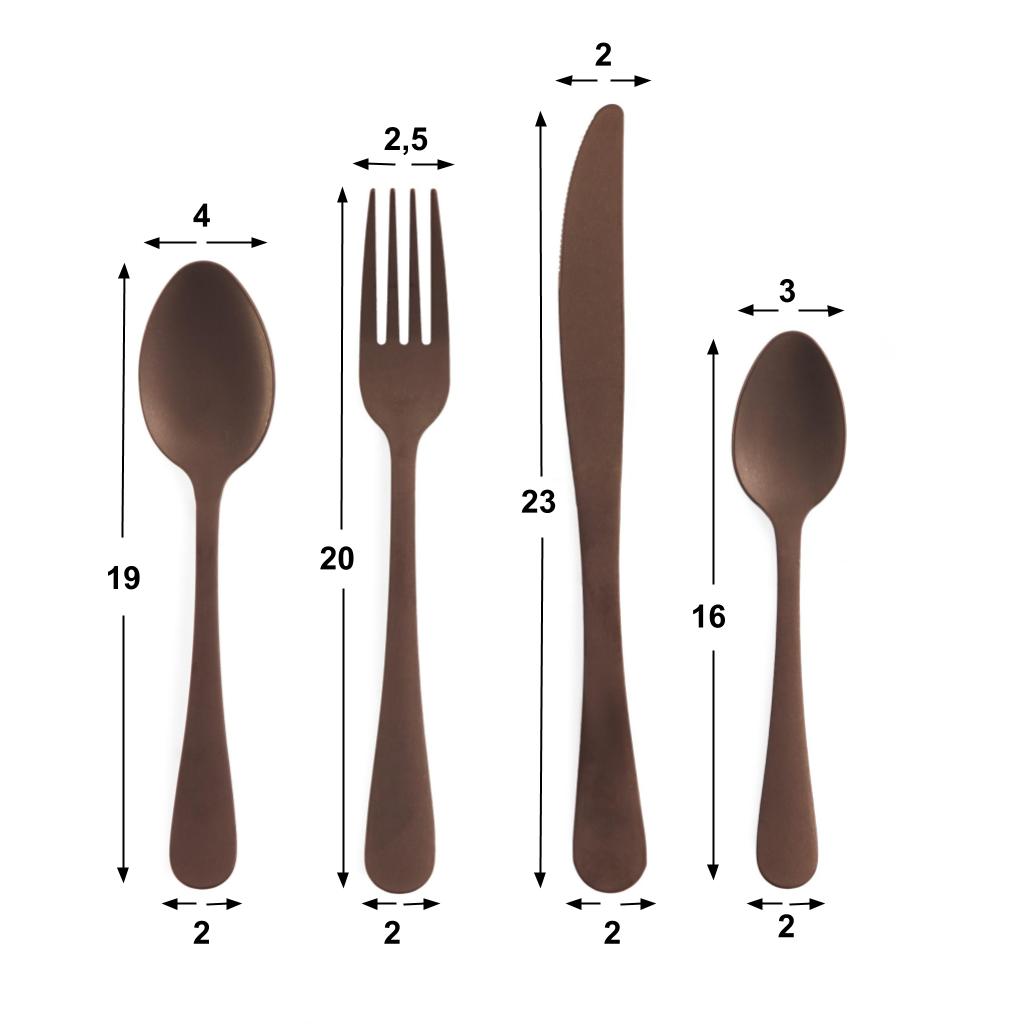 Set 4 Cubiertos Viking Cobre