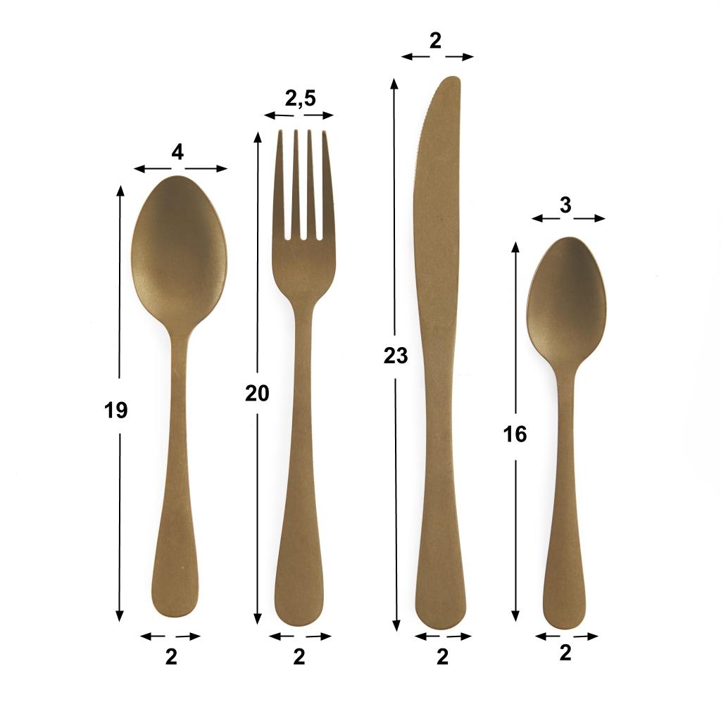 Set 4 Cubiertos Viking Dorado