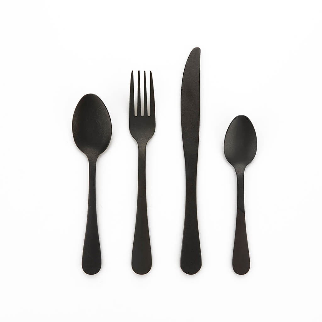 Set 4 Cubiertos Viking Negro
