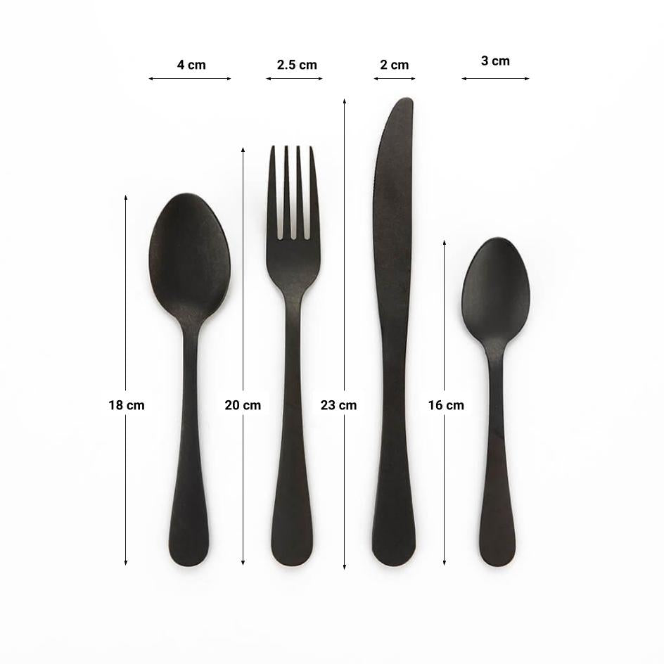 Set 4 Cubiertos Viking Negro