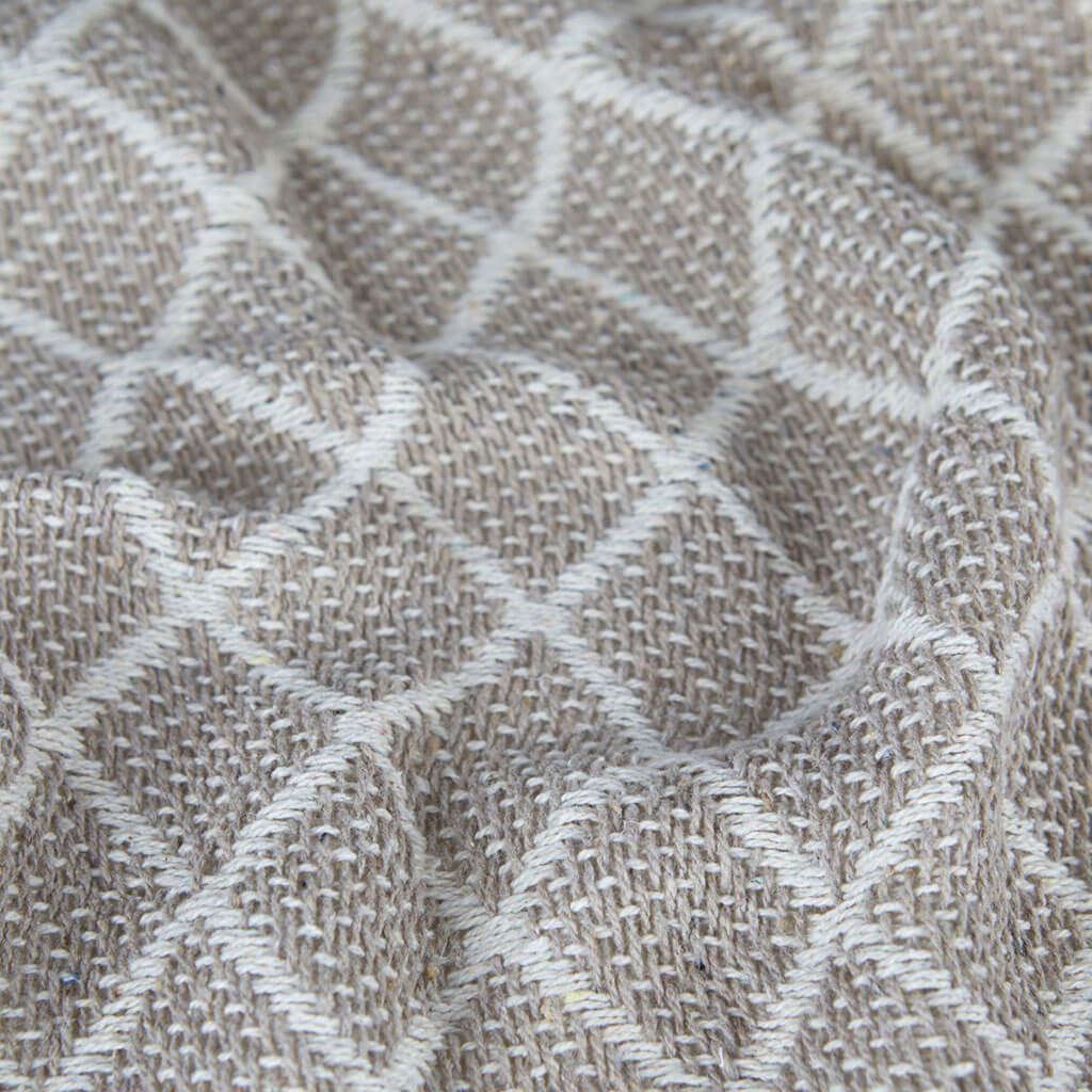 Manta Bikaner Rombos Y Flecos 125X150 Gris/Blanco