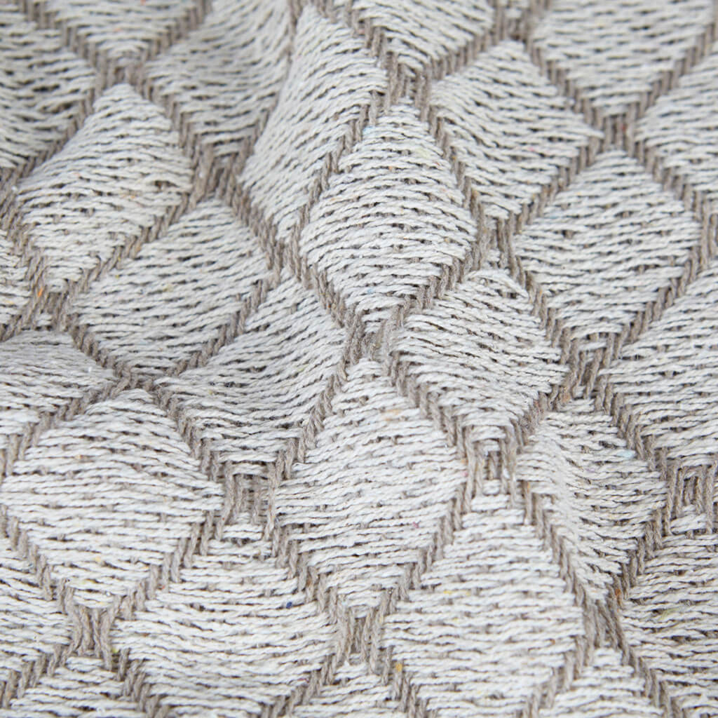 Manta Bikaner Rombos Y Flecos 125X150 Gris/Blanco