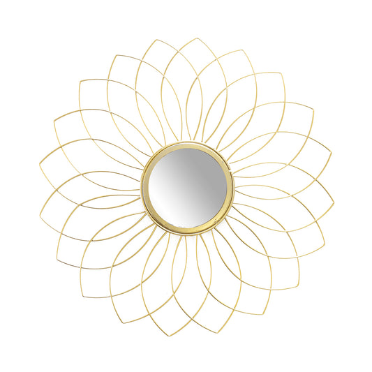 Espejo Pared, Flor, S, Metal Dorado